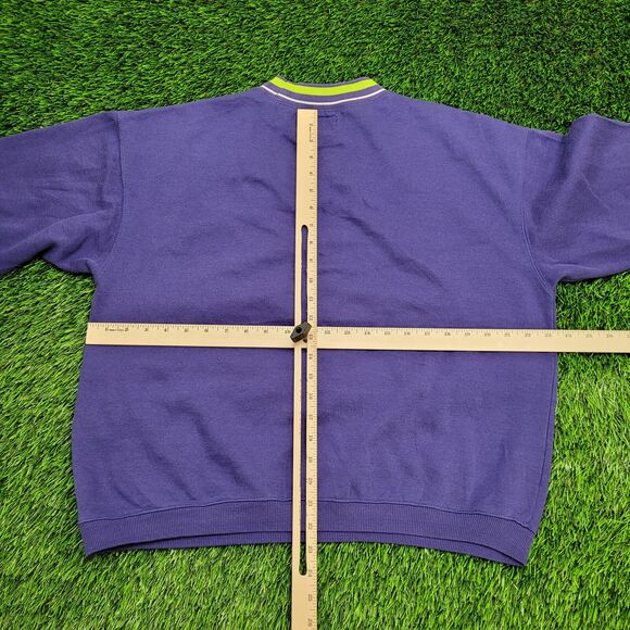 Vintage 90s UNIONBAY Ringer Sweatshirt Small 23x22 Blue - Picture 4 of 14